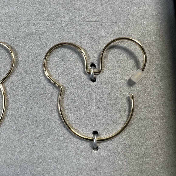 NWT BaubleBar x Disney Mickey Mouse Gold Tone Outline Hoop Earrings - Picture 3 of 4